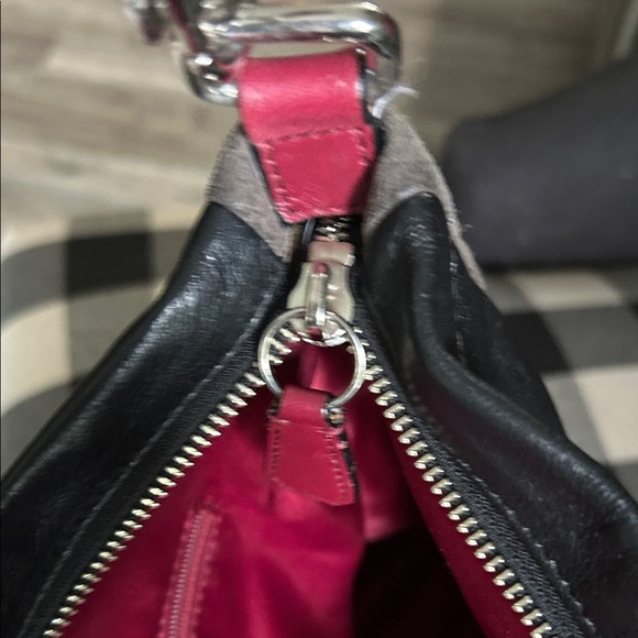 Coach Park Quilted Burgundy and Black Shoulder Bag - Picture 14 of 15